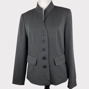Insight‎ New York Women's Gray Mandarin Collar Minimalist Career Blazer 10/C38